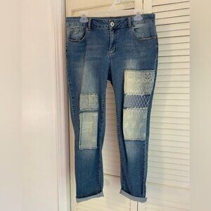 Patchwork Denim Jeans By Cato Est. 1946 Size 10 Mid-Rise Contemporary Style